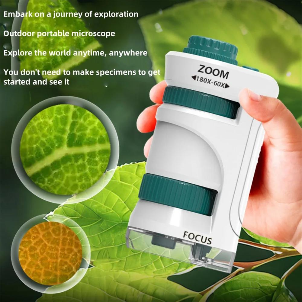 Портативный микроскоп, Научное экспериментальное оборудование для начальной школы, Ручная лупа, Образовательная развивающая игрушка для детей