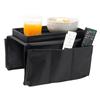 Porte télécommande - Noir - 53 cm - 6 poches - 100% polyester - Accoudoir de canapé