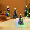 Mini LED Glowing Christmas Colorful String Tree with Plastic Base Pine Needle Light Simulation Desktop Cedar Tree