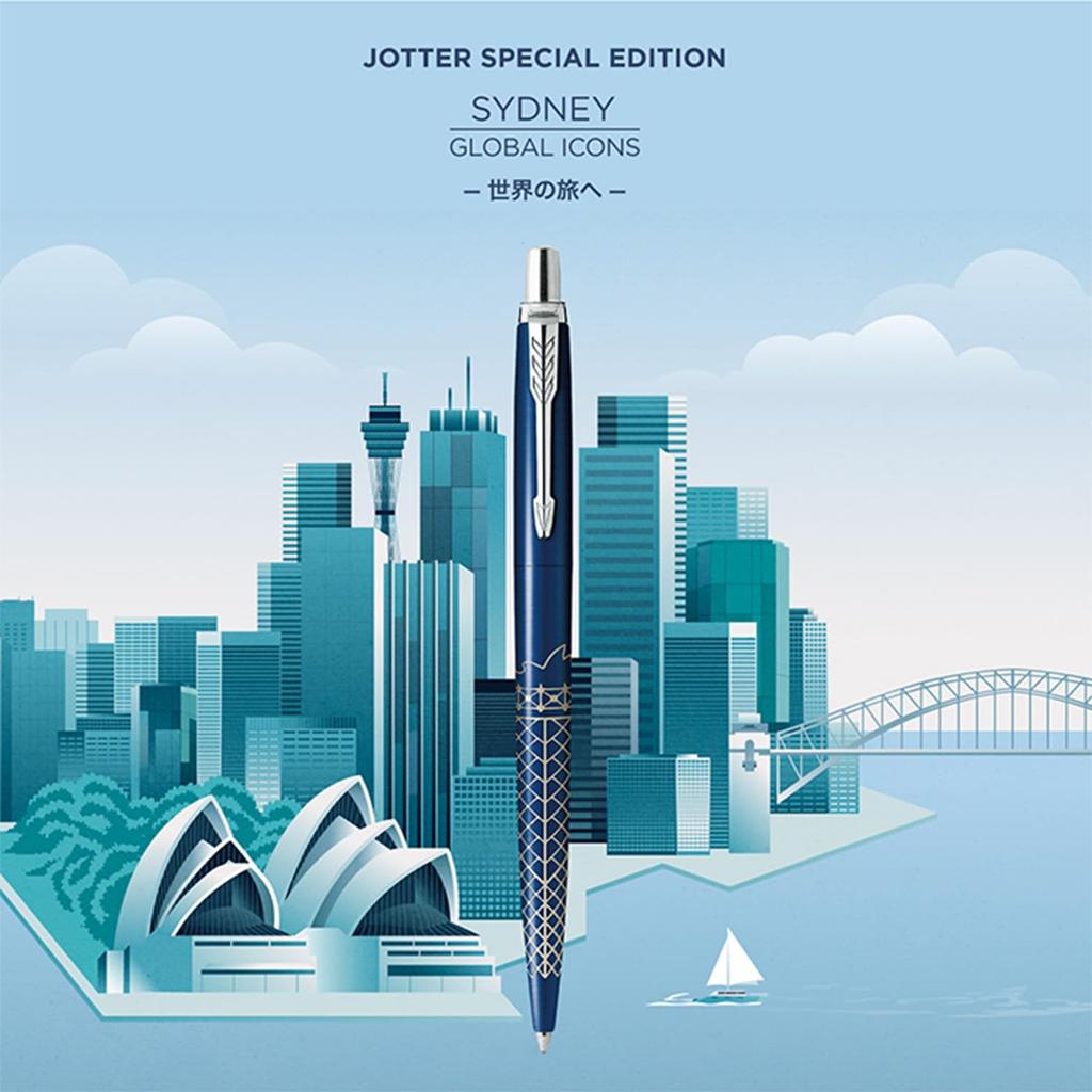 PARKER Jotter Special Edition Sydney Blue CT Ballpoint Medium Gift Premium Authentic Product Number 2198216 Pen, Nib, Oil-Based, Boxed, Quality,
