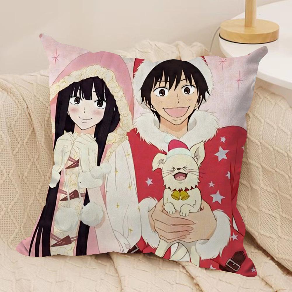 KKimi Ni TTodoke Anime Cushion Cover Soft Plush Fabric DoubleSided Printed Sofa Cushion Cover for All Seasons Home Decor Gift