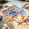 Custom Name Personalized Game Rainbow Friends Print Beach Towel, for Trip Camping Beach Party Home Decor, Birthday Gift for Family & Friends