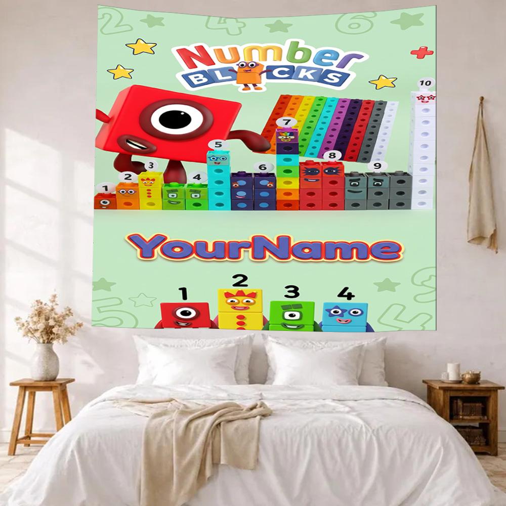 Numberblocks Custom Your Name Wall Decor Tapestry Art For Pet Memorial Birthdaywedding Party Backdrop Family Gift
