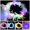 Christmas White Feather Luminous Garland New Year Women Hairband LED Feather Headband  Party