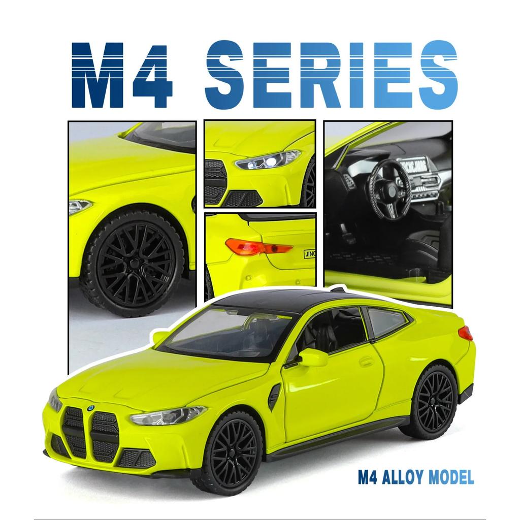 1/32 BMW M4 G82 Купе Сплав Модель Спортивного Автомобиля Литой Металлический Транспорт Автомодель Симуляция Звук и Свет Коллекция Детская Игрушка Подарок