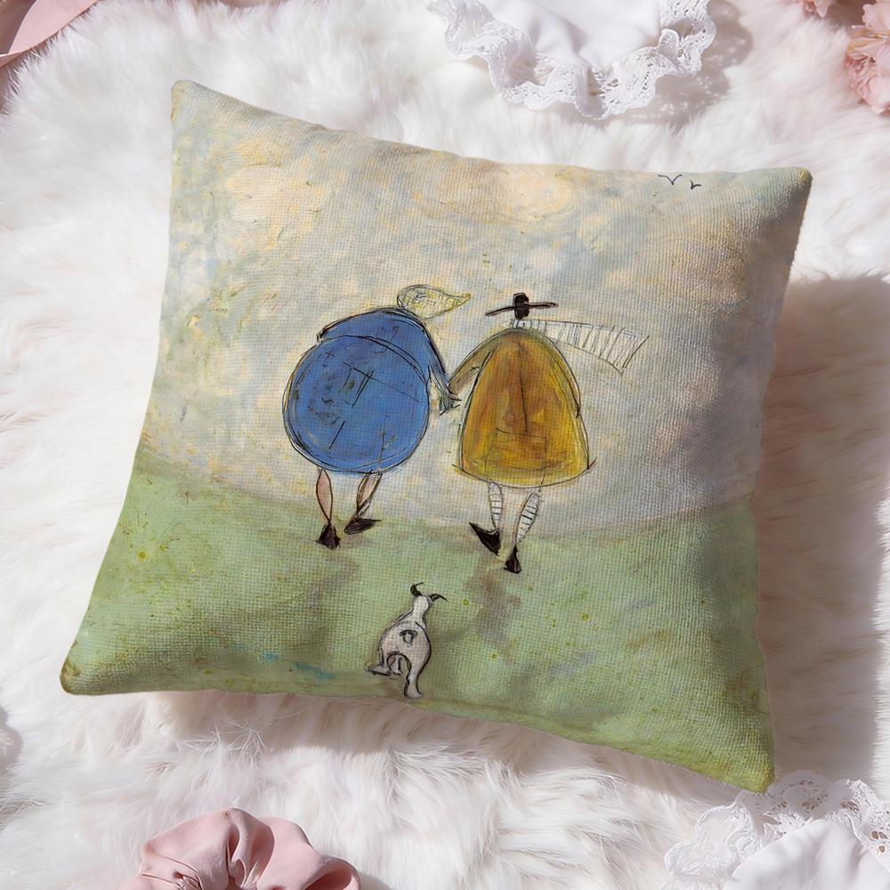 Чехол для подушки Painting S-Sam Toft Art, двусторонний, премиум-класса, для комфорта – два в одном, подойдет для любой комнаты и салона автомобиля.