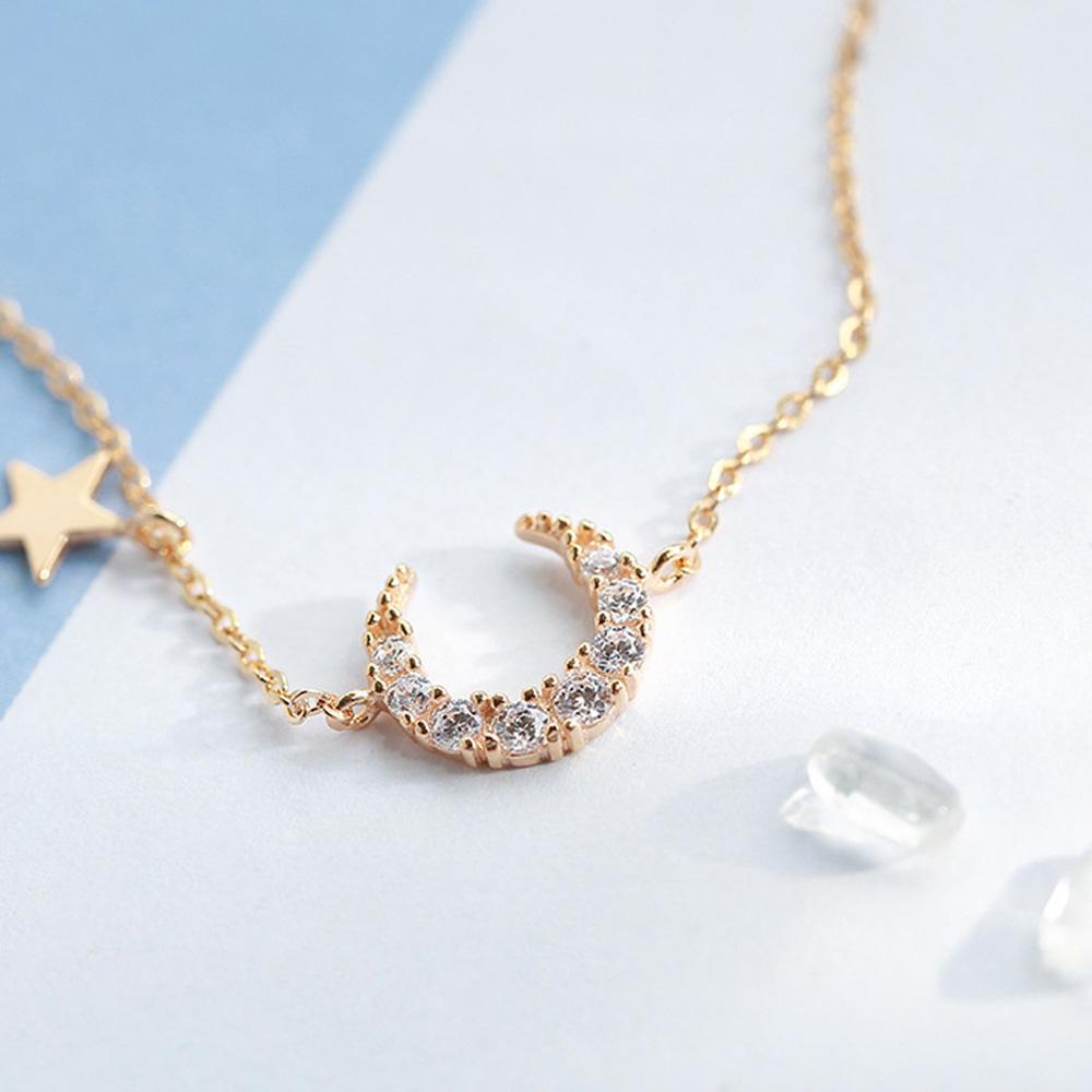 Модные украшения из страз S925 Женские Браслеты на запястье Звезда Луна Браслет-подвеска