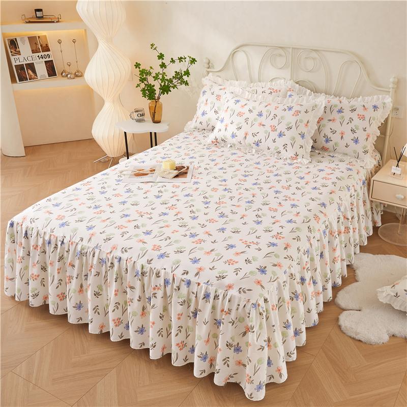 Комплект из 3 предметов с цветочным принтом, покрывало из 100% хлопка, мягкое покрывало в стиле принцессы для спальни, высококачественное покрывало с наволочками