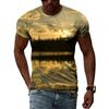 Summer Alpine Lake Graphic T Shirts Men Fashion Landscape 3D Printed Tees Hip Hop Street Style Casual Daily O-neck Short Sleeves