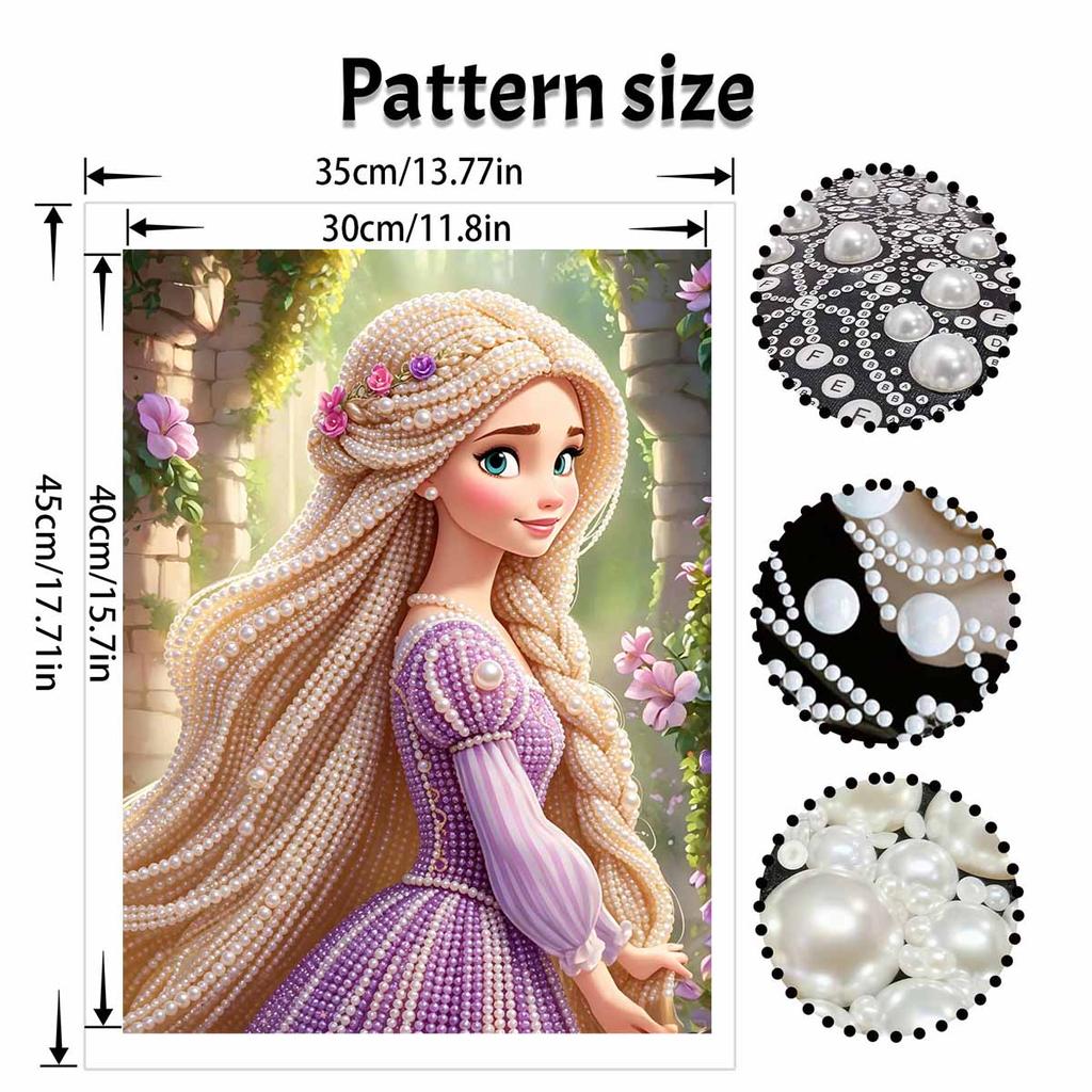 Disney Rapunzel pearl painting handmade diy pearl art painting simple living room hanging painting decoration