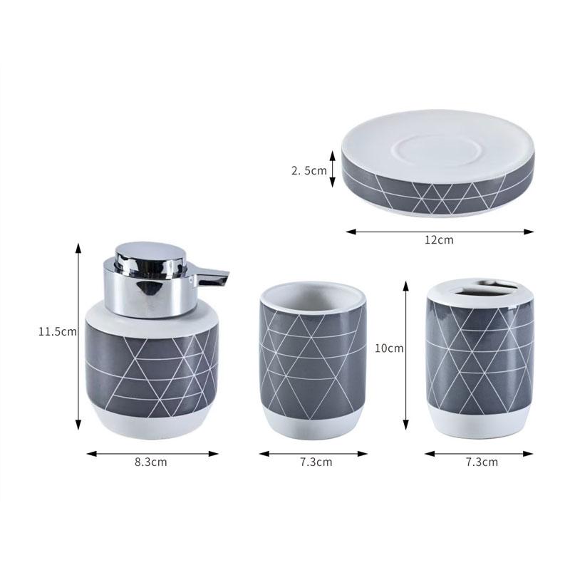 Bathroom set ceramic mouthwash cup toothbrush holder creative daily decoration bathroom hotel set daily bath products dispenser