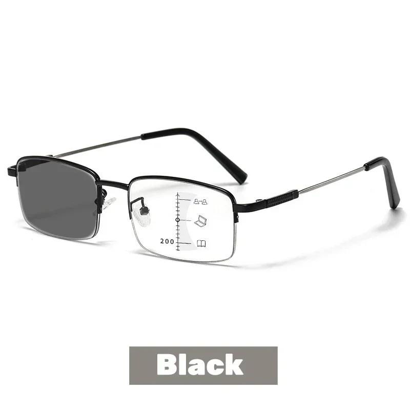 Photochromic Reading Glasses For Men Progressive Multi Focal Distance Dual Use Anti Blue Light Presbyopia Eyewear +1.0 To +4.0
