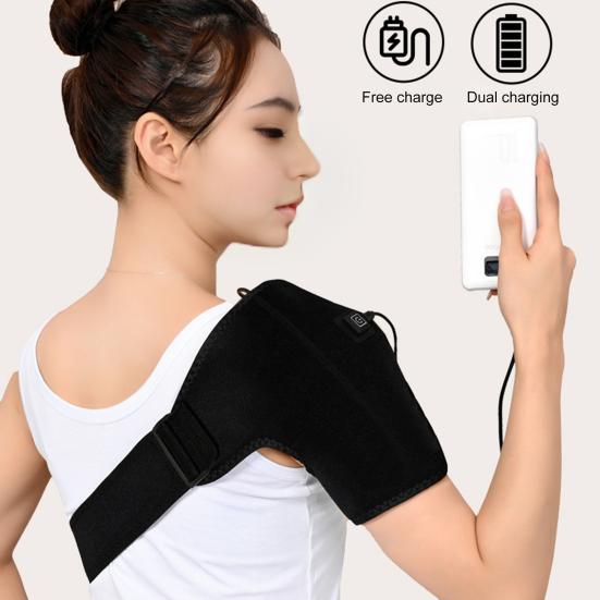 Подогреваемый плечевой бандаж с USB-разъемом, 3 температурных режима, регулируемый, для мужчин и женщин, болезненность, скованность, облегчение боли в плечах, электрический подогрев плечевого бандажа