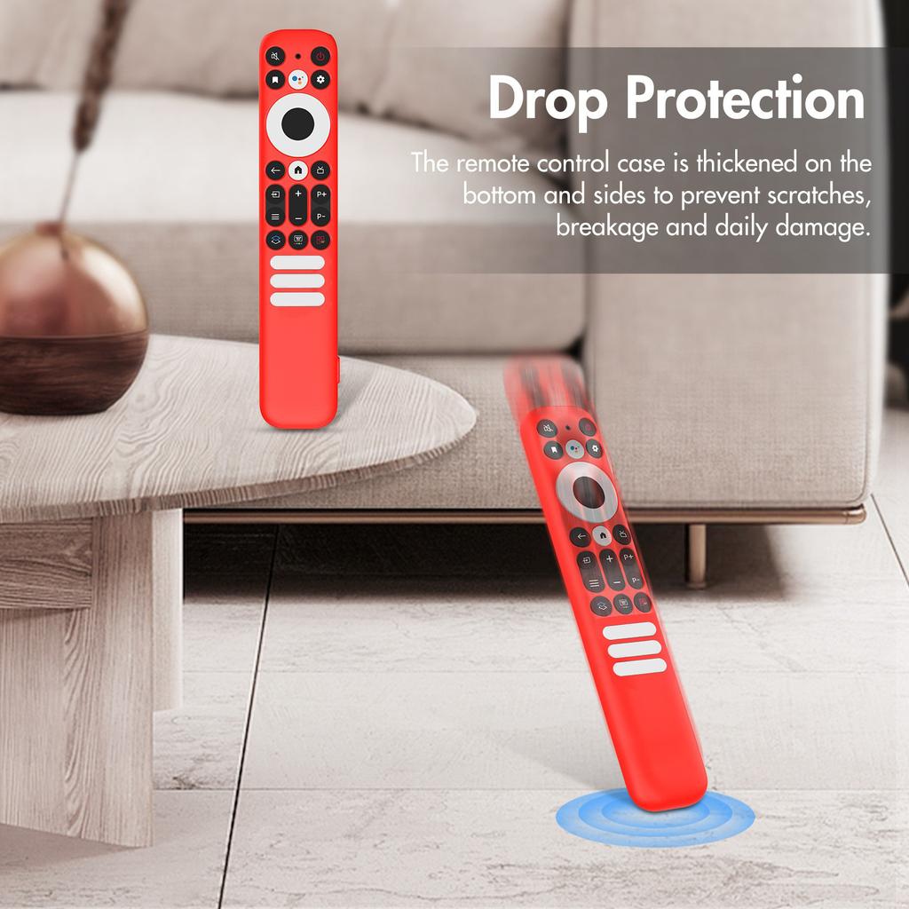 Защитный силиконовый чехол для пульта дистанционного управления TCL RC902V 802NU1 с нескользящей текстурой и шнурком, противоударный чехол