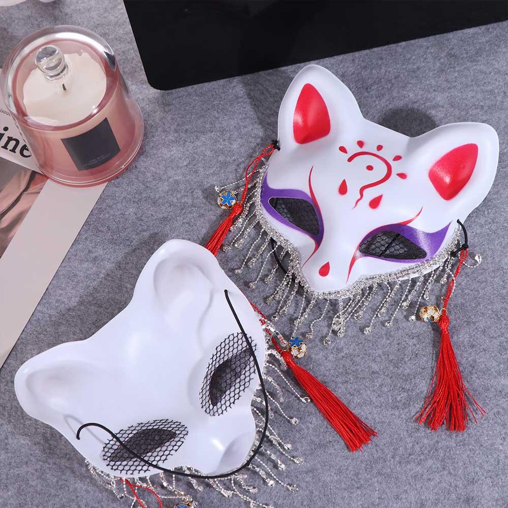 Праздничные принадлежности Маска на поллица с кисточкой Венецианские маскарадные маски Креативная маска животного Девушка
