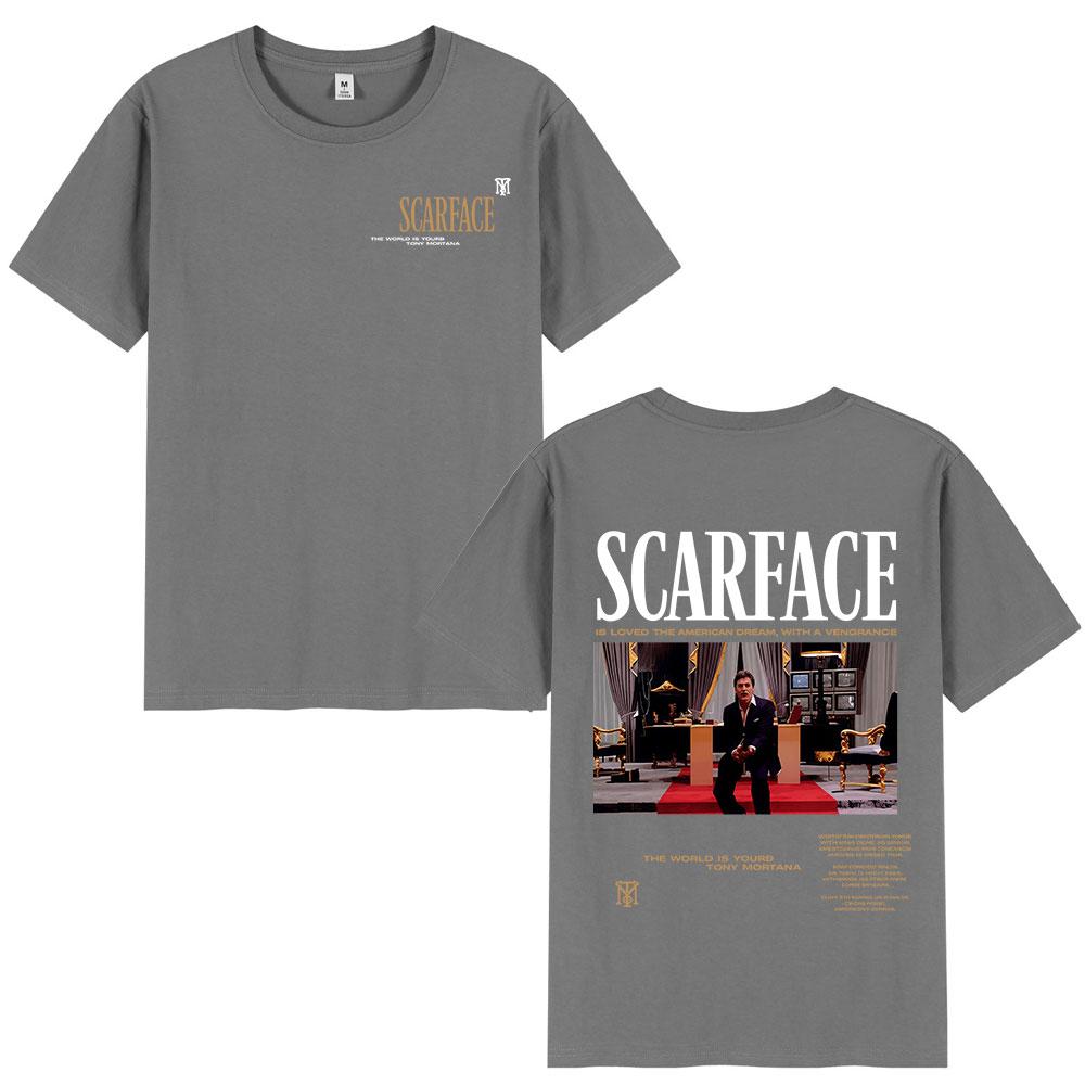 Gangsters Movie Scarface The World Is Yours Tshirt Tony Montana Al Pacino Tshirts Unisex Women Clothing Cotton Oversized T Shirt