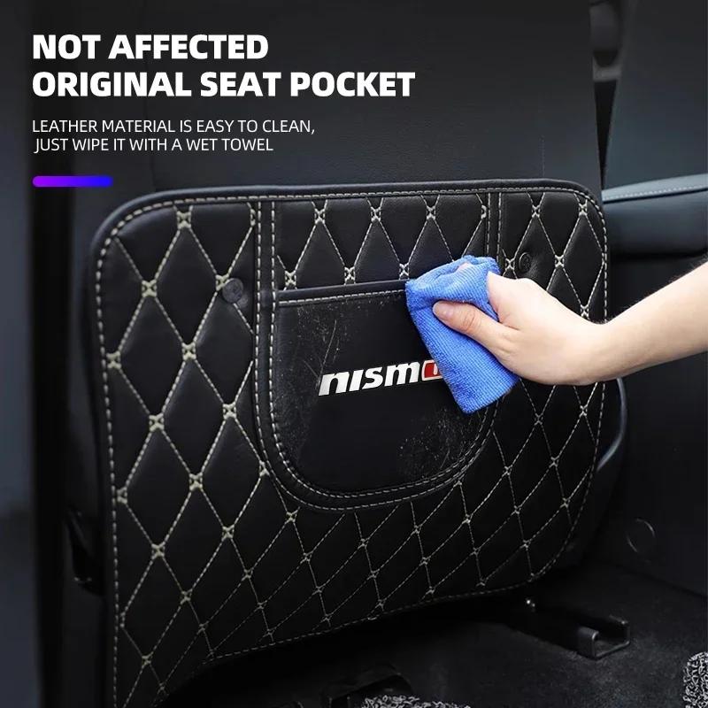 1pcs Car Rear Seat Back Anti Kicking Pads For Nissan Nismo Logo Tiida Teana Qashqai Juke X trail Note Almera Skyline Styling