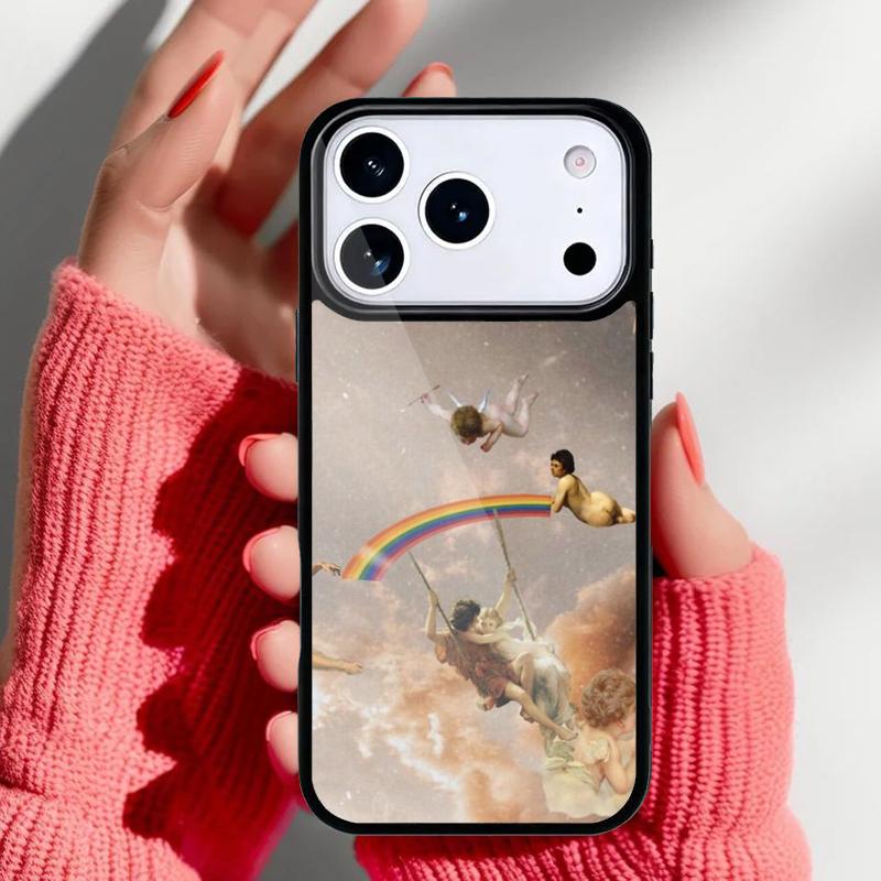 Винтажная картина Райский Ангел Чехол для телефона для iPhone 17 Air 16e 15 14 13 Pro Max Задняя крышка для 12 11 Pro Coque
