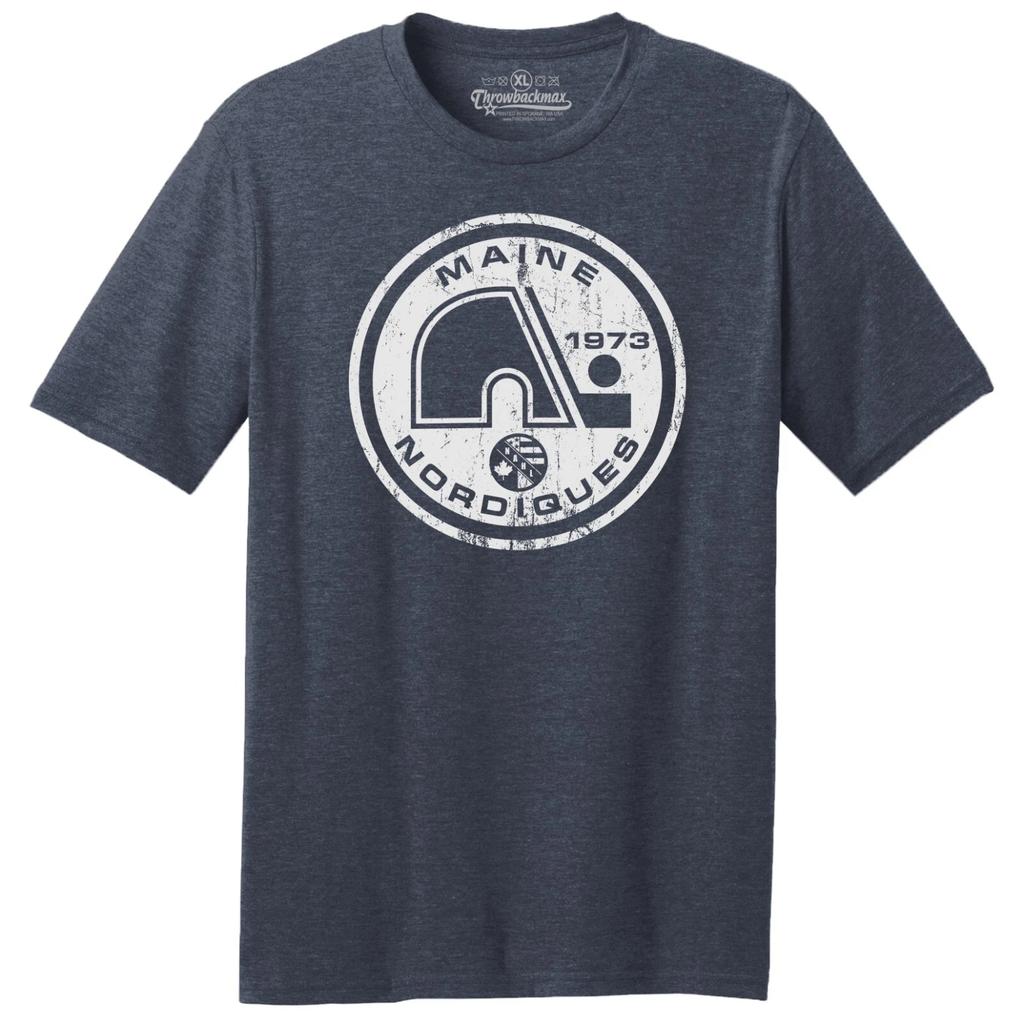 Футболка TRI-BLEND Maine Nordiques 1973 NAHL Хоккей - Квебек, Бостон Брюинз