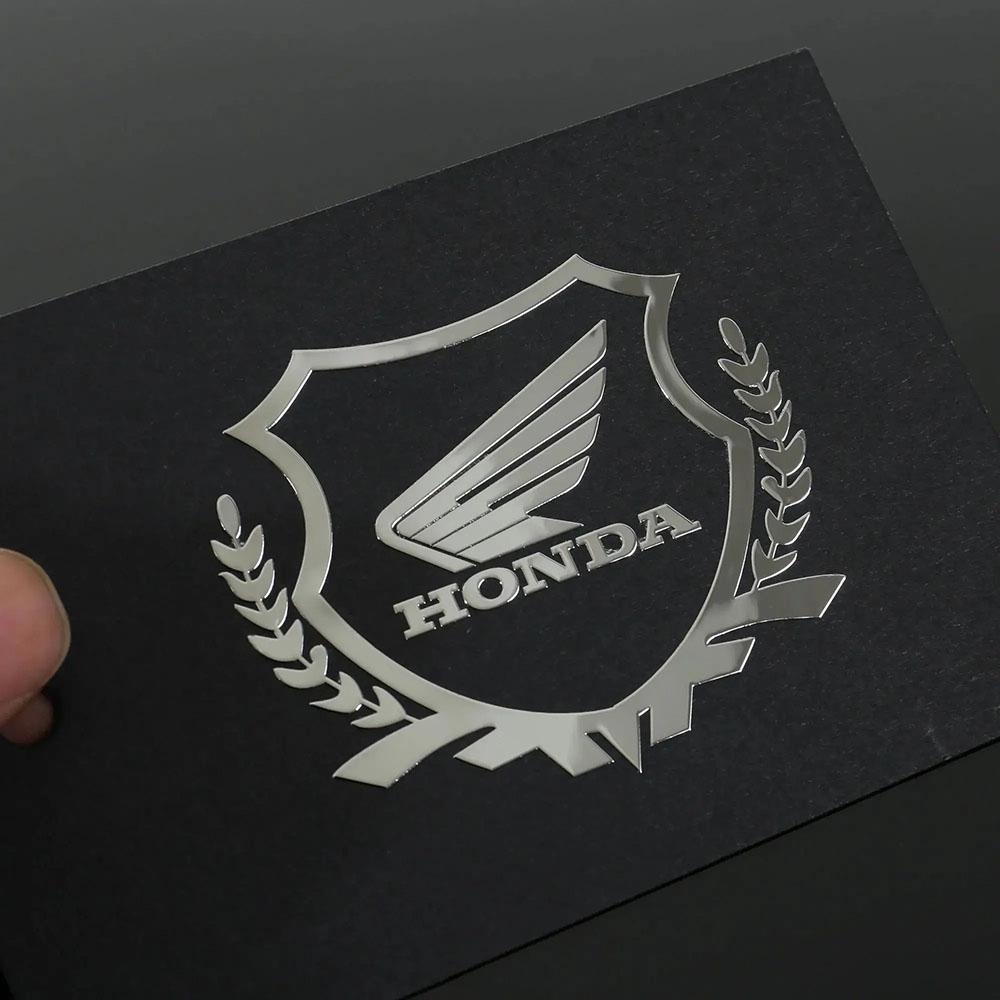 Silver Reflective Car Stickers for HONDA, Suitable for Modifying Motorcycle, Racing Helmet Fuel Tank Exhaust Pipe Decoration.