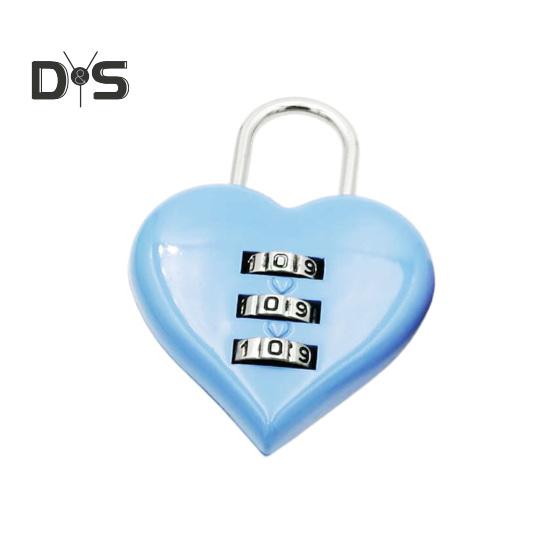 Stainless Heart Lock 3 Numbers Chic Suitcase Box Padlock
