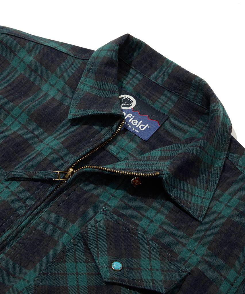 Рубашка на молнии в клетку из стираного хлопка Penfield Зеленая_Fs1Wj06U