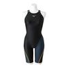 Stream Ace Race Open Back Half Suit Size for Competitive and Challenge FINA Swimming Approved Women's (N2MG2720, M, Black/Charcoal Gray)