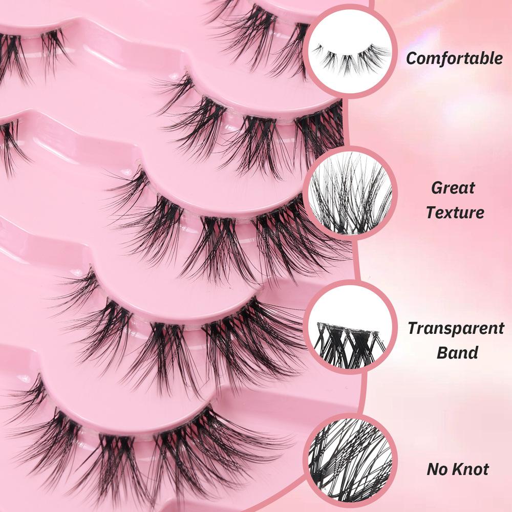 7 пар 3D ресниц Накладные ресницы Инструменты для макияжа Натуральные длинные густые объемные ресницы Красота Пушистые ресницы Лиса