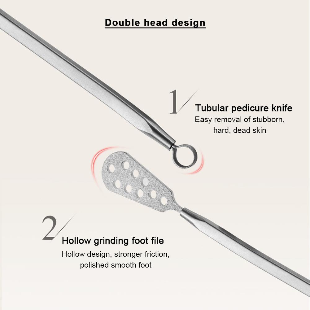 Пилка для подножек из нержавеющей стали, двухсторонняя пилка для подошв, удаление омертвевшей кожи, мозолей на ступнях, инструмент для ремонта стоп, пилка для ногтей, шлифовальная полоска
