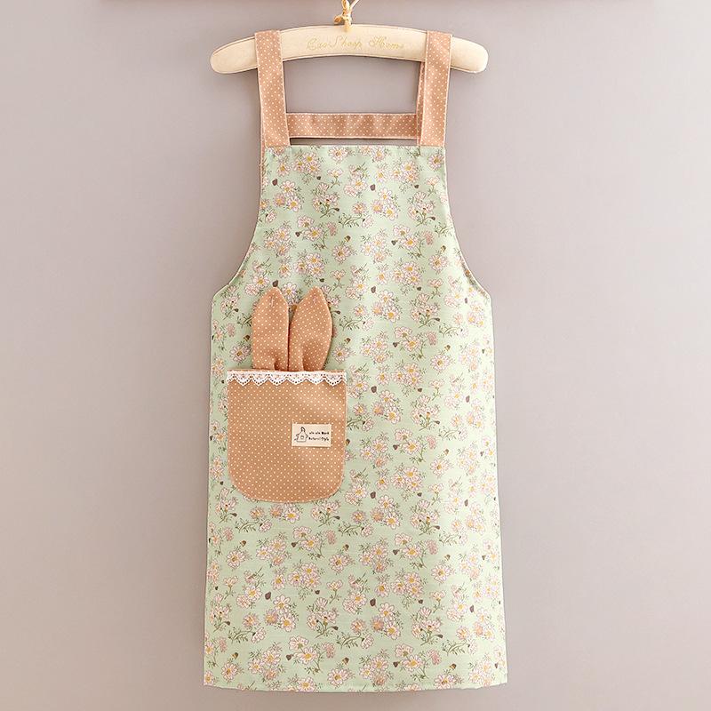 2025 Canvas Apron Women Cute Home Kitchen Anti-fouling Wear-resistant Breathable Cooking Apron Workwear with Large Pocket