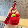 Plush Crocheted Persimmon Peanut Keychain Doll - Handmade Wool Pendant, Perfect New Year Gift