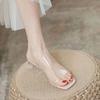 Woman Slippers Clear Sandals Transparent Cute Shoes for Women Slip-resistant Slides Jelly Waterproof Natural Skin New Fashion 39