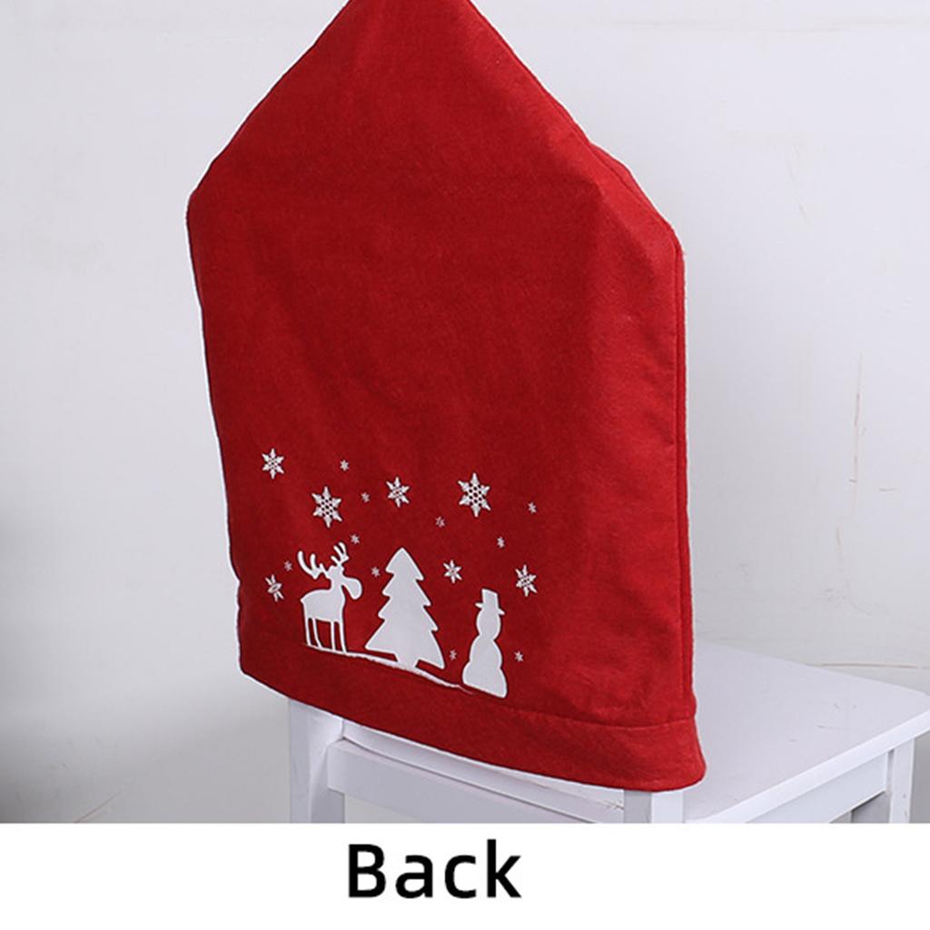 Рождественские чехлы на стулья Чехол в виде шапки Санты Нетканый Чехлы на спинки стульев с елкой и снеговиком для украшения банкетного зала