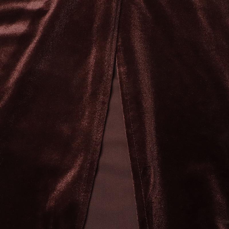 Платье из двух частей из искусственного бархата с переплетением: Весна 2025 г. Утягивающий длинный рукав для женщин