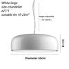 Modern LED Suspension Hanging Light - Ceiling Chandelier, 60cm, White, Ideal for Dining Bedroom Hotel Bar