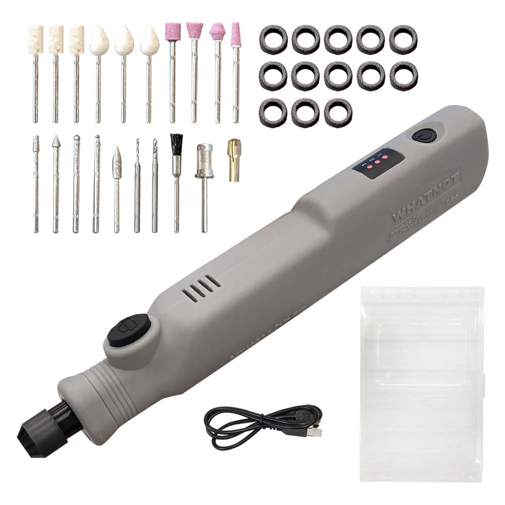 Набор WHATNOT Hobby Router Mini and 33 Set, Router, Rechargeable, 3-Speed, Engraving, Drilling, Polishing, Pieces, Gray, HR-01P