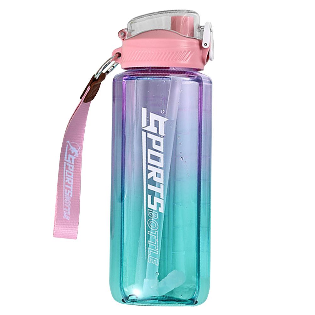 Портативная чашка для питья, 1000 мл, герметичная спортивная бутылка для воды, градиентная чашка для воды, без BPA, с маркировкой емкости для фитнеса и спорта