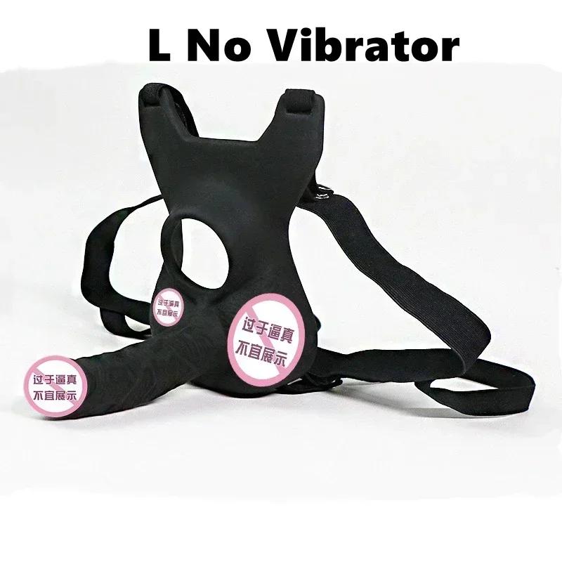 Wearable Vibrators 3 Size Dildo for Panties Double Penetration Penis Anal Toy Butt Plug for Women Man Adjustable Strap Silent
