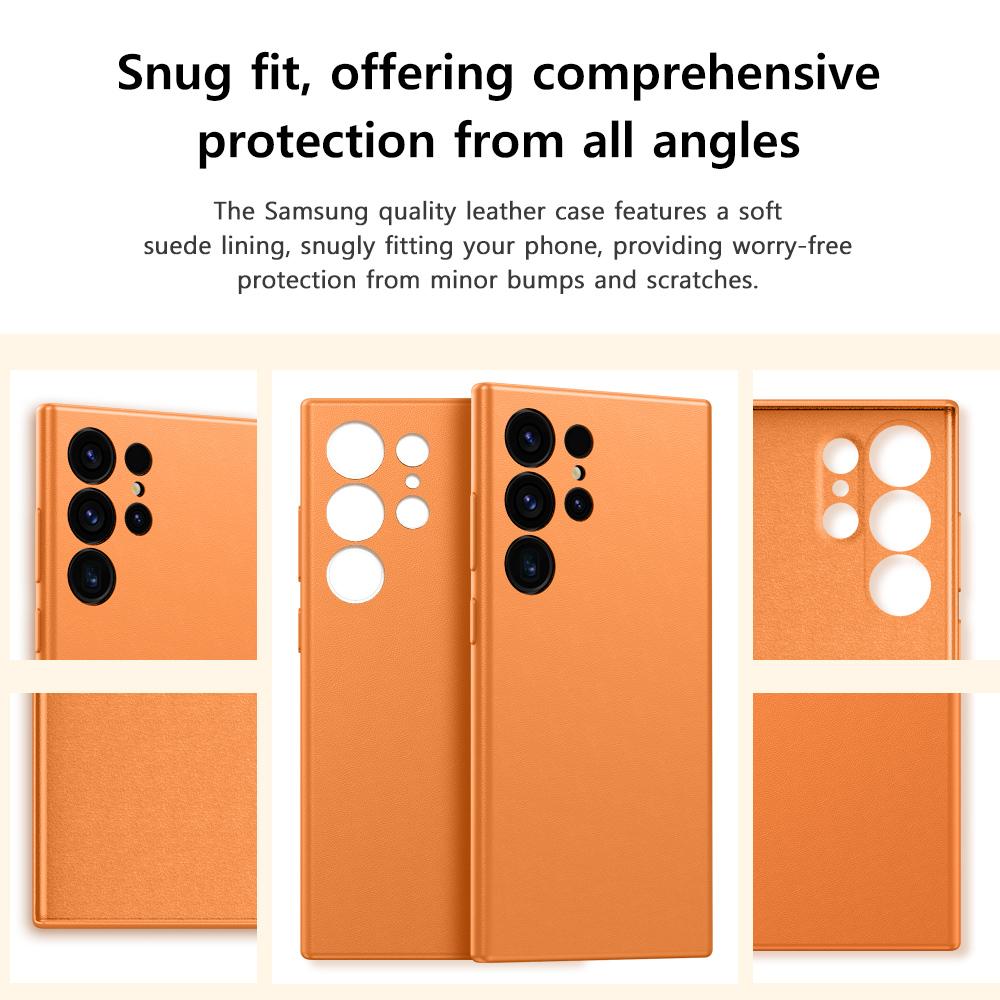 Кожаный чехол для телефона Samsung Galaxy S 24 S24 Plus 360 Полная защита Однотонная задняя крышка Shell