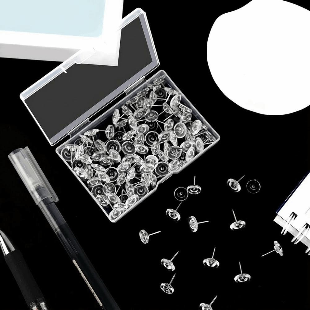 100 шт. DIY Прозрачные Кнопки-Гвоздики Творческие Многофункциональные Кнопки-Гвоздики Долговечные с Коробкой Пробковая Доска Кнопки-Гвоздики Настенные Маркеры