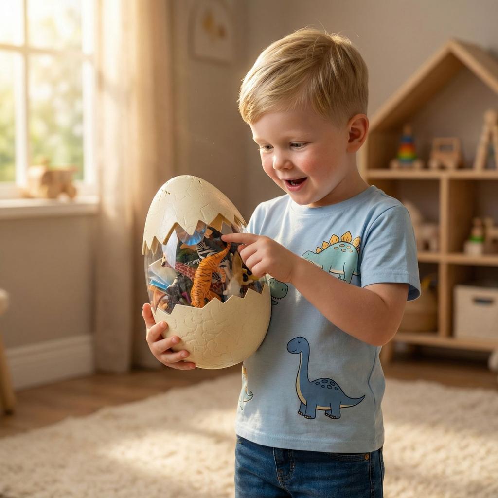 Игрушка «Пасхальное яйцо с динозавром» - Вылупляющиеся фигурки животных-динозавров, Сюрприз-яйцо с игровым набором для детей и коллекционеров