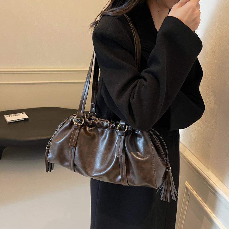 Boston Bag Женская сумка большой вместимости осень и зима универсальная сумка-мессенджер плиссированная сумка-подушка для поездок на работу сумка через плечо