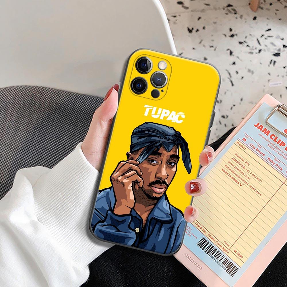 Чехол для телефона Hiphop Rap Singer 2Pac Tupac Shakur для iPhone 17 16 14 15 Pro Plus 11 13 17 Pro 17Air 16 e Чехол Черный Мягкий Чехол