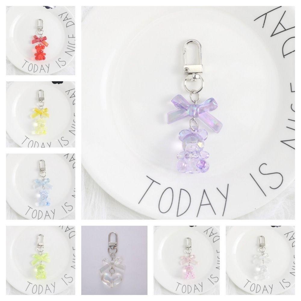 Брелок для сумок из смолы в виде мармеладного мишки, конфетный цвет, милая подвеска на сумку, милый брелок для автомобиля для женщин