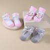 3pairs Newborn Baby Girls Socks Bow Toddler Indoor Socks Fit 0-6 Months