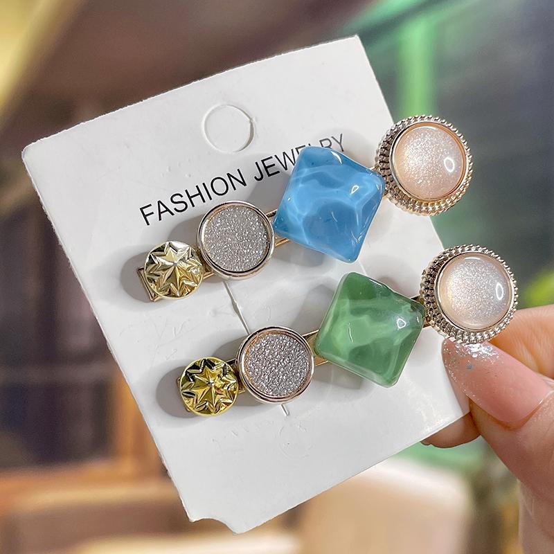 Fashion Acrylic Pearl Hair Clips Set Sweet Flower Hair Barrettes For Women Girls Korean Geometric Hair Accessories Jewelry