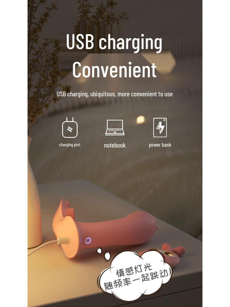 Lai Le Милый кролик USB-вибратор с пультом - Водонепроницаемый мастурбатор с регулируемой частотой для женщин