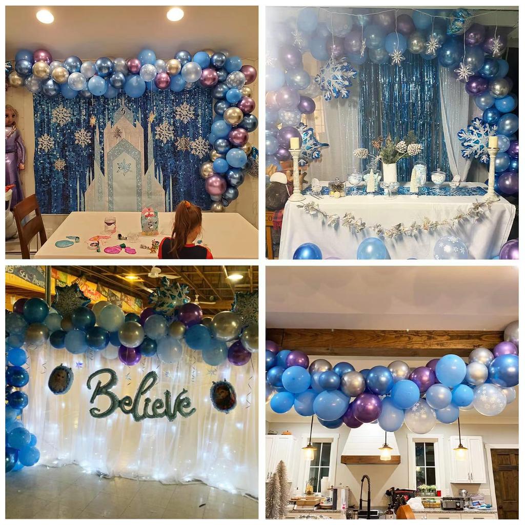 Серия Девочка Сюрприз День Рождения Снежинка Алюминиевая Фольга Венок Арка Цепочка из Шаров Набор