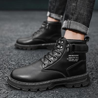 Мужские повседневные ботинки Bota Masculina Мужские модные ботинки с высоким верхом Новые мотоциклетные и ботильоны Водонепроницаемые ботинки Мужская кожаная обувь