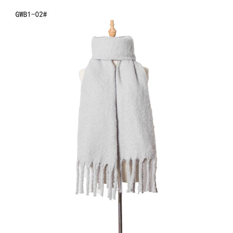 Thickened Men's Solid Color Thick Tassel Warm Circle Sand Scarf Women's Shawl Keep